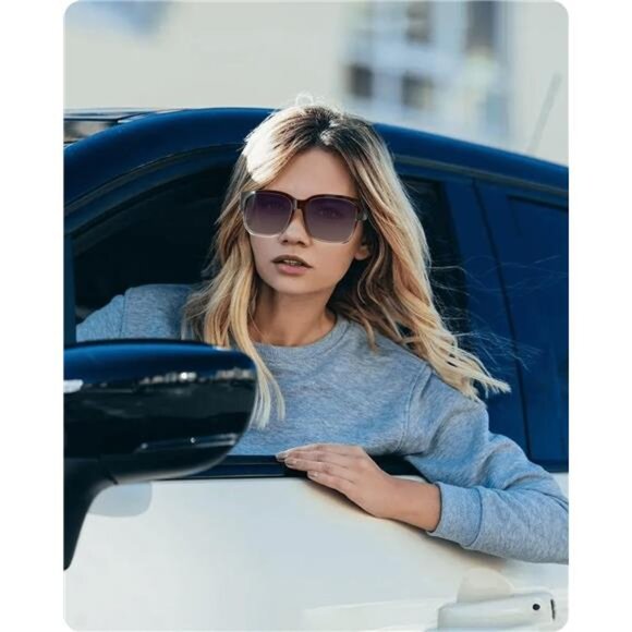 Polarized Fit Over Glasses Sunglasses for Women, Square Wrap Around